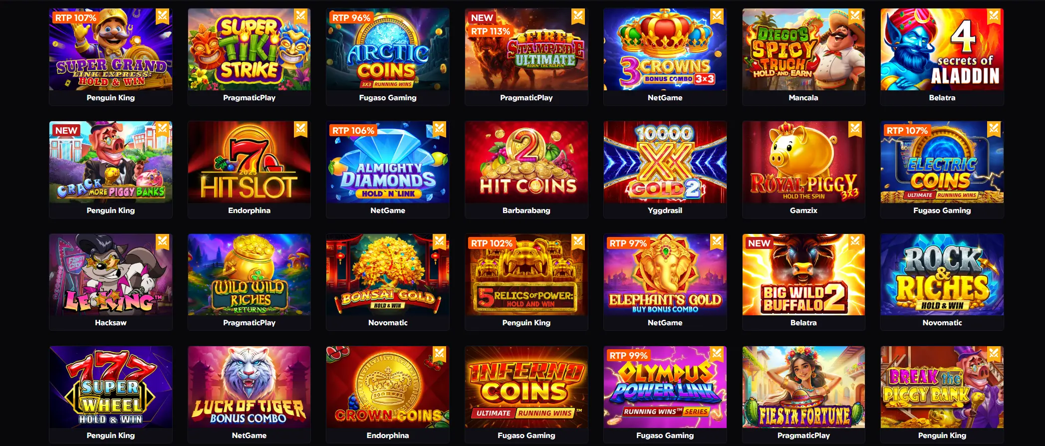 Κατάλογος online κουλοχέρηδων με παιχνίδια της Pragmatic Play και της NetGame